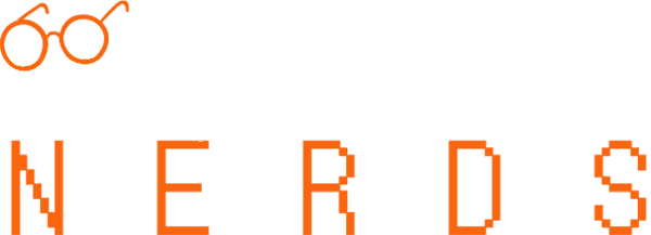 die marketing nerds logo white orange